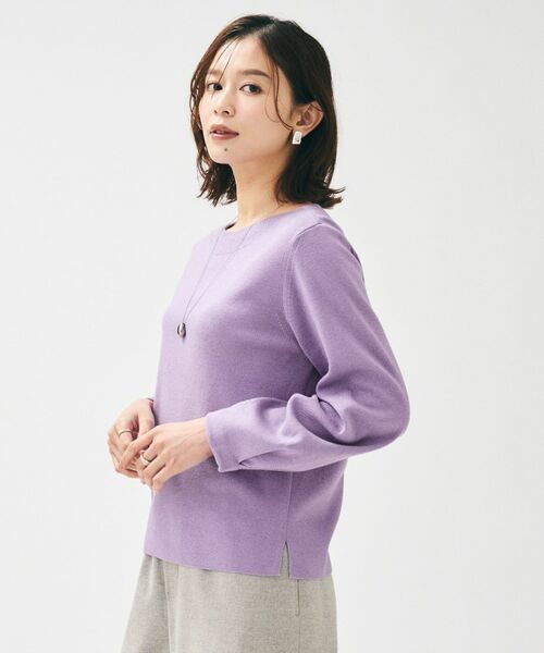 UNTITLED / アンタイトル ニット・セーター | 【きれいめ/程よくすっきり】ラメ入りワイドボートネックニット | 詳細16