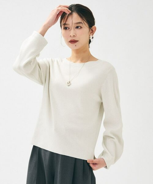 UNTITLED / アンタイトル ニット・セーター | 【きれいめ/程よくすっきり】ラメ入りワイドボートネックニット | 詳細2