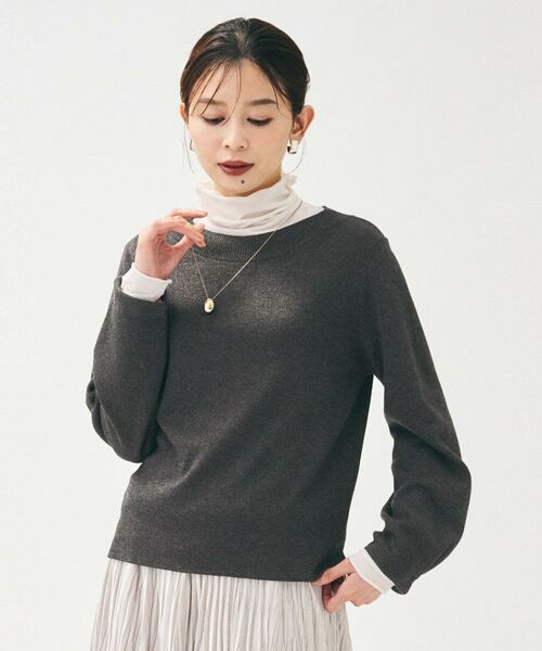 UNTITLED / アンタイトル ニット・セーター | 【きれいめ/程よくすっきり】ラメ入りワイドボートネックニット | 詳細6