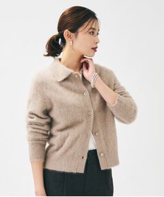 UNTITLED / アンタイトル カーディガン・ボレロ | 【大人な品格/ふわふわニット】フォックスカシミヤ衿付きカーディガン