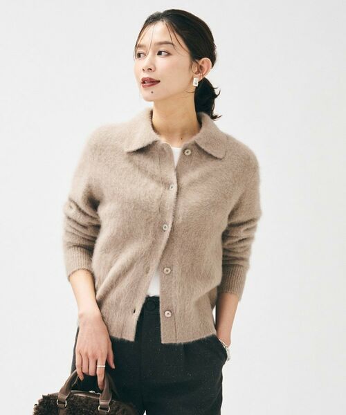 UNTITLED / アンタイトル カーディガン・ボレロ | 【大人な品格/ふわふわニット】フォックスカシミヤ衿付きカーディガン | 詳細13