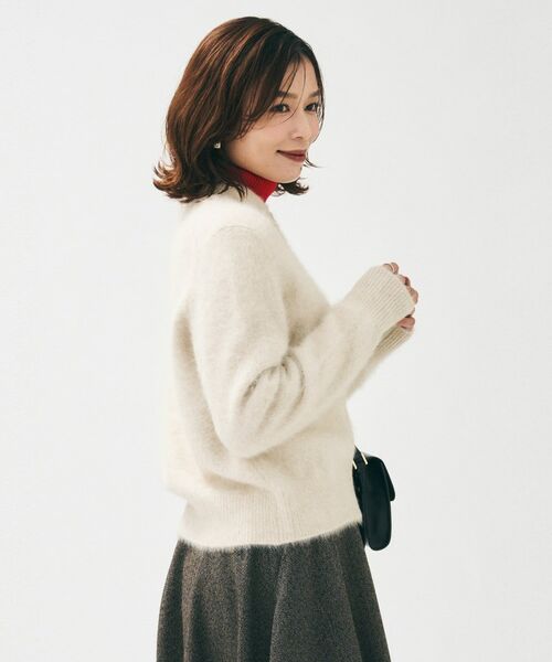 UNTITLED / アンタイトル カーディガン・ボレロ | 【大人な品格/ふわふわニット】フォックスカシミヤ衿付きカーディガン | 詳細18