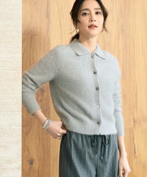 UNTITLED / アンタイトル カーディガン・ボレロ | 【大人な品格/ふわふわニット】フォックスカシミヤ衿付きカーディガン | 詳細3