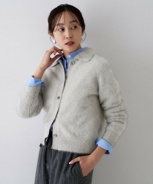 UNTITLED / アンタイトル カーディガン・ボレロ | 【大人な品格/ふわふわニット】フォックスカシミヤ衿付きカーディガン | 詳細6