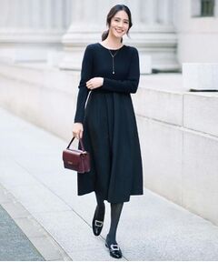 UNTITLED / アンタイトル ロング・マキシ丈ワンピース | 【大人フェミニン/トレンド】ニット×ジャカード ドッキングワンピース