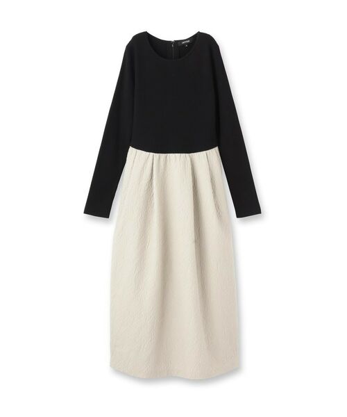 UNTITLED / アンタイトル ロング・マキシ丈ワンピース | 【大人フェミニン/トレンド】ニット×ジャカード ドッキングワンピース | 詳細1
