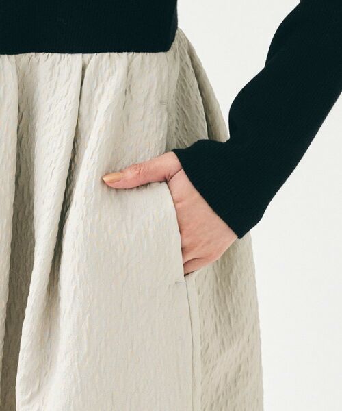 UNTITLED / アンタイトル ロング・マキシ丈ワンピース | 【大人フェミニン/トレンド】ニット×ジャカード ドッキングワンピース | 詳細17