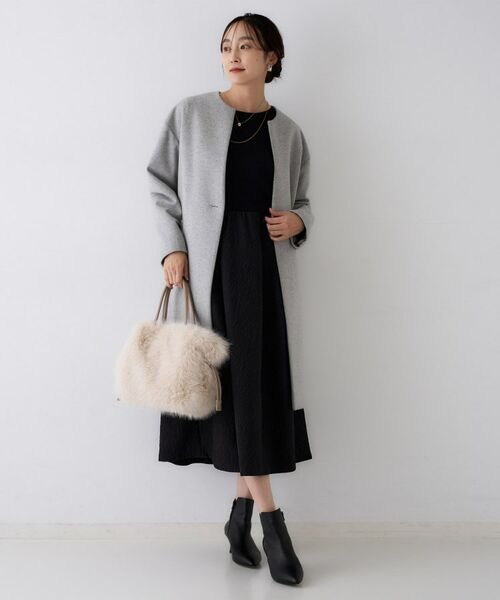 UNTITLED / アンタイトル ロング・マキシ丈ワンピース | 【大人フェミニン/トレンド】ニット×ジャカード ドッキングワンピース | 詳細5