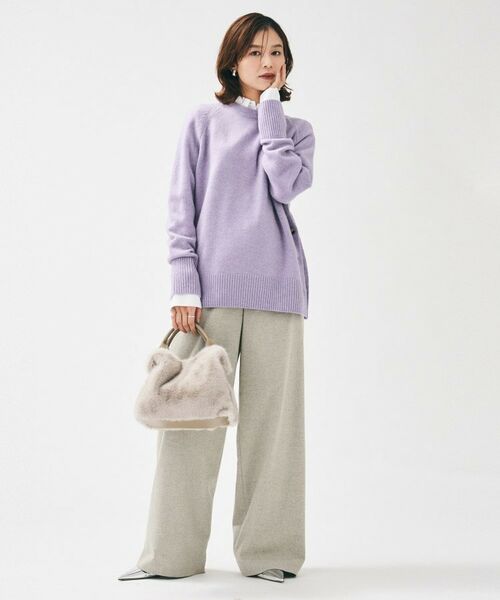 UNTITLED / アンタイトル パンツ | 【きれいめリラクシー/ウエストゴム】ウールサキソニー ワイドパンツ | 詳細10