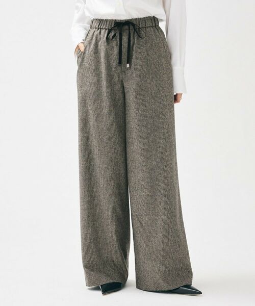 UNTITLED/アンタイトル 【きれいめリラクシー/ウエストゴム】ウールサキソニー ワイドパンツ ブラック(219) 03(L)
