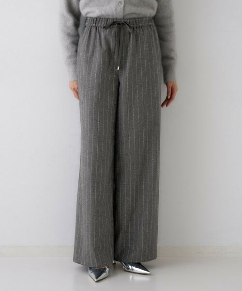 UNTITLED/アンタイトル 【きれいめリラクシー/ウエストゴム】ウールサキソニー ワイドパンツ グレー(312) 48(5L)