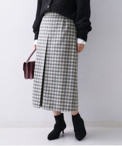 UNTITLED / アンタイトル スカート | 【ふんわり/タイト見え】シャギーチェックスカート