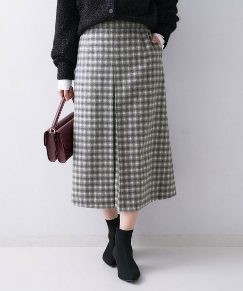 UNTITLED / アンタイトル スカート | 【ふんわり/タイト見え】シャギーチェックスカート | 詳細2