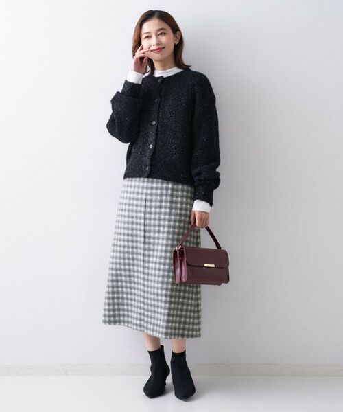 UNTITLED / アンタイトル スカート | 【ふんわり/タイト見え】シャギーチェックスカート | 詳細4