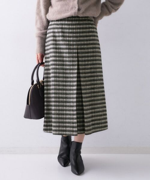 UNTITLED / アンタイトル スカート | 【ふんわり/タイト見え】シャギーチェックスカート(ブラウン(244))