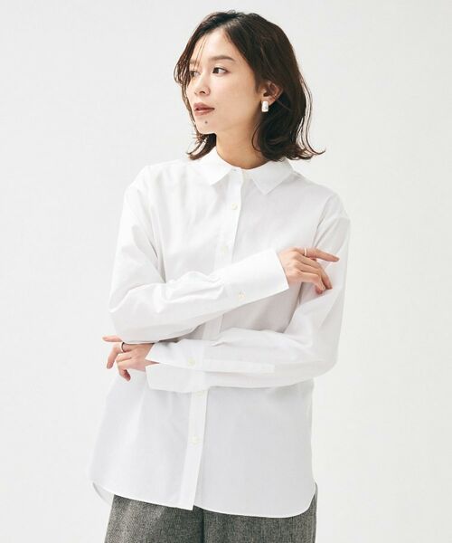 UNTITLED / アンタイトル シャツ・ブラウス | 【重ね着レイヤード/スーツブラウス】ファインブロードベーシックシャツ | 詳細2
