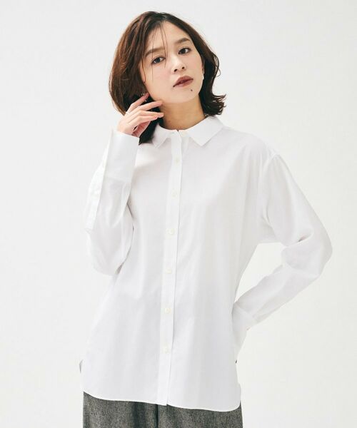 UNTITLED/アンタイトル 【重ね着レイヤード/スーツブラウス】ファインブロードベーシックシャツ オフホワイト(003) 48(5L) UNTITLED/アンタイトル 【重ね着レイヤード/スーツブラウス】ファインブロードベーシックシャツ オフホワイト(003) 48(5L)