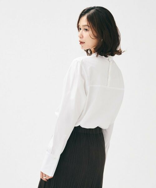 UNTITLED / アンタイトル シャツ・ブラウス | 【重ね着レイヤード/スーツブラウス】ファインブロードハイネックシャツ | 詳細3