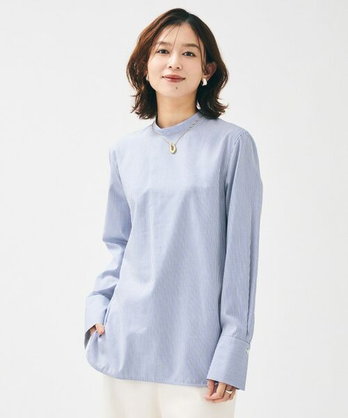 UNTITLED / アンタイトル シャツ・ブラウス | 【重ね着レイヤード/スーツブラウス】ファインブロードハイネックシャツ | 詳細6