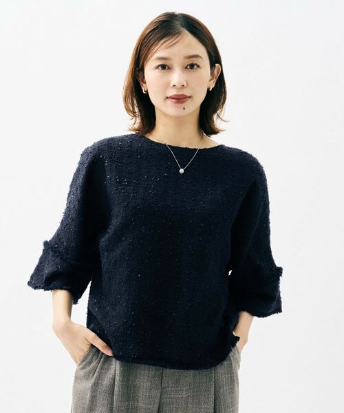 UNTITLED / アンタイトル シャツ・ブラウス | 【きれいめ／体型カバー】ツイードドルマントップス | 詳細10