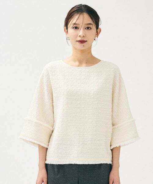 UNTITLED / アンタイトル シャツ・ブラウス | 【きれいめ／体型カバー】ツイードドルマントップス | 詳細14