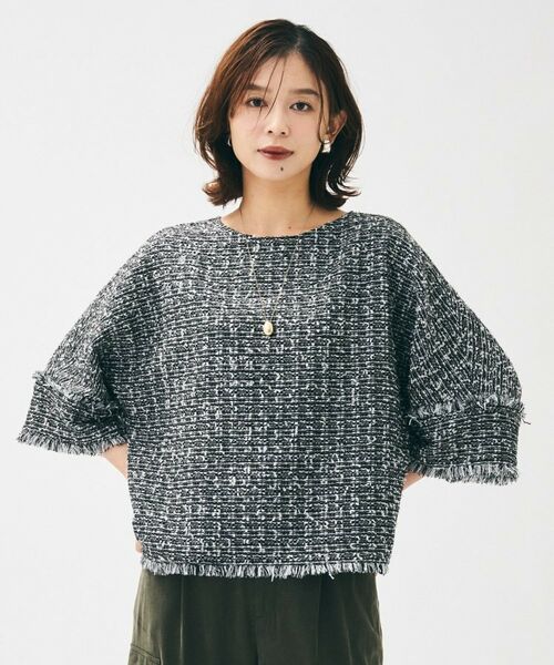 UNTITLED / アンタイトル シャツ・ブラウス | 【きれいめ／体型カバー】ツイードドルマントップス | 詳細2