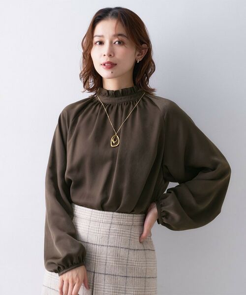 UNTITLED/アンタイトル スタンドフリルネック ブラウス ブラウン(044) 02(M)