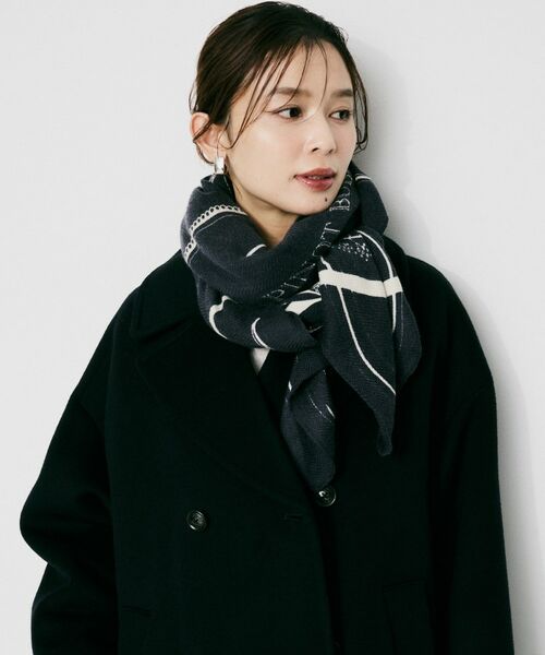 UNTITLED / アンタイトル マフラー・ショール・スヌード・ストール | 【manipuri】120×120正方形 バブル柄ウールシルクストール | 詳細4