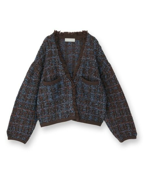 UNTITLED / アンタイトル カーディガン・ボレロ | 【Audrey and John Wad】Vネックツイード柄ニットカーディガン | 詳細1