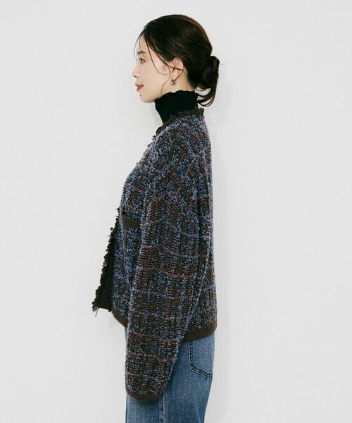 UNTITLED / アンタイトル カーディガン・ボレロ | 【Audrey and John Wad】Vネックツイード柄ニットカーディガン | 詳細11