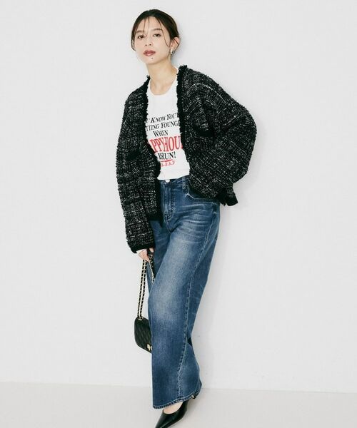 UNTITLED / アンタイトル カーディガン・ボレロ | 【Audrey and John Wad】Vネックツイード柄ニットカーディガン | 詳細4