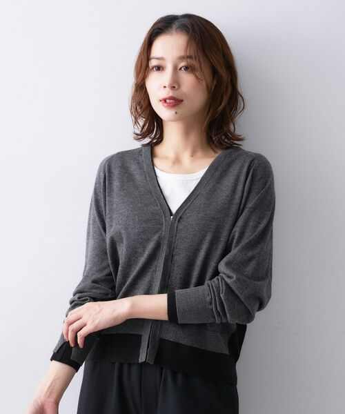 UNTITLED / アンタイトル カーディガン・ボレロ | 【Liyoca】ウールブレンド14G天竺カーディガン | 詳細2