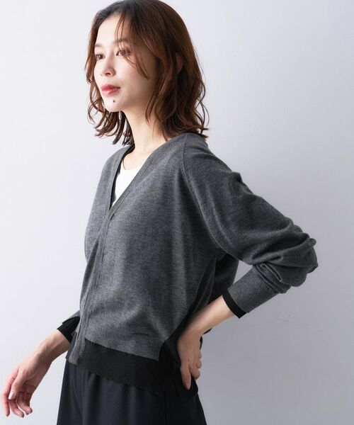 UNTITLED / アンタイトル カーディガン・ボレロ | 【Liyoca】ウールブレンド14G天竺カーディガン | 詳細3