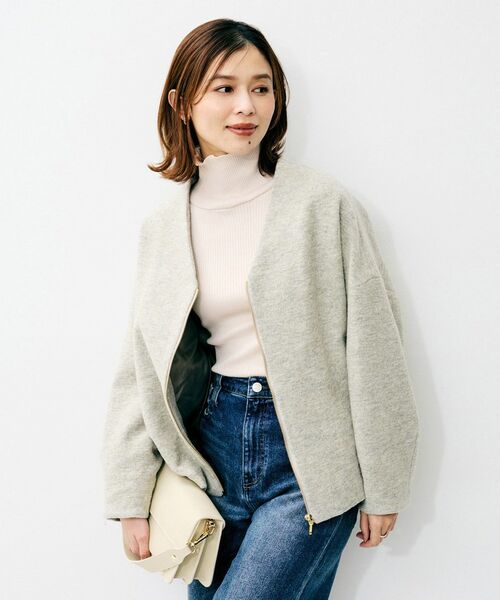 UNTITLED / アンタイトル レザーブルゾン・ジャケット | 【SEADRAKE】イタリアンエアリーVネックブルゾン（ラメ） | 詳細1