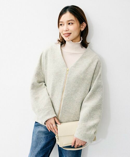 UNTITLED / アンタイトル レザーブルゾン・ジャケット | 【SEADRAKE】イタリアンエアリーVネックブルゾン（ラメ） | 詳細2