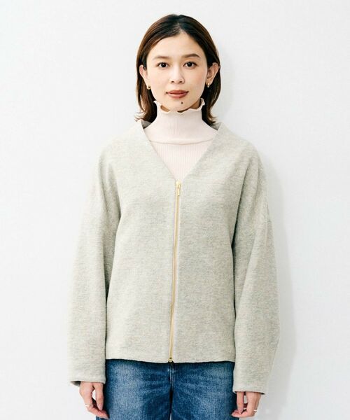 UNTITLED / アンタイトル レザーブルゾン・ジャケット | 【SEADRAKE】イタリアンエアリーVネックブルゾン（ラメ） | 詳細5