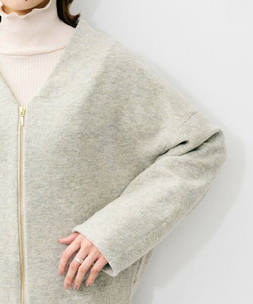 UNTITLED / アンタイトル レザーブルゾン・ジャケット | 【SEADRAKE】イタリアンエアリーVネックブルゾン（ラメ） | 詳細9