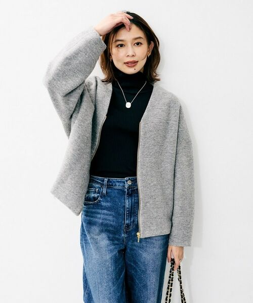 UNTITLED / アンタイトル レザーブルゾン・ジャケット | 【SEADRAKE】イタリアンエアリーVネックブルゾン（無地） | 詳細2