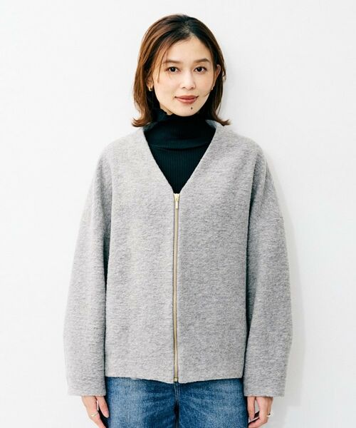 UNTITLED / アンタイトル レザーブルゾン・ジャケット | 【SEADRAKE】イタリアンエアリーVネックブルゾン（無地） | 詳細5