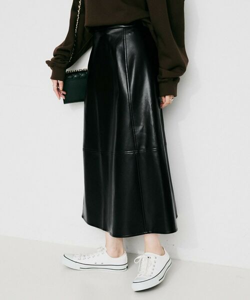 UNTITLED / アンタイトル ロング・マキシ丈スカート | 【MARILYN MOON】レザー調スカート | 詳細3