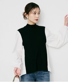 UNTITLED / アンタイトル シャツ・ブラウス | 【TORRAZZO DONNA】ニット×ファブリック ハイブリッドブラウス