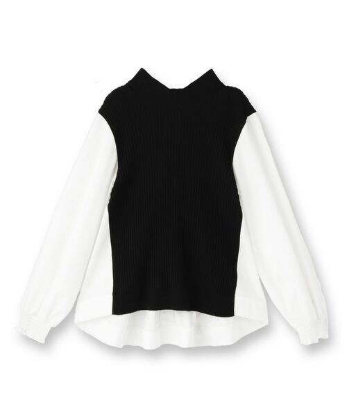 UNTITLED / アンタイトル シャツ・ブラウス | 【TORRAZZO DONNA】ニット×ファブリック ハイブリッドブラウス | 詳細1