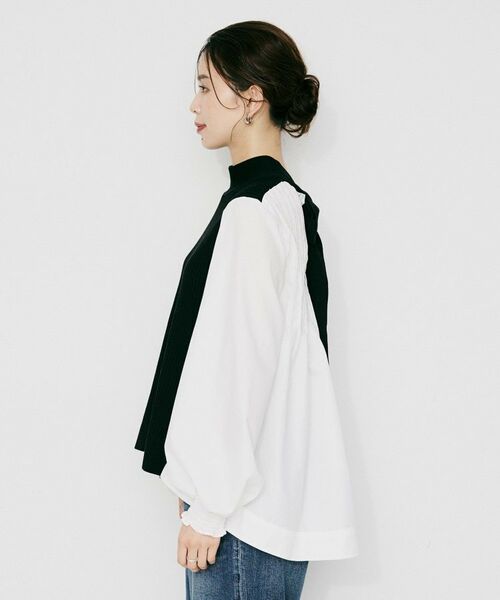 UNTITLED / アンタイトル シャツ・ブラウス | 【TORRAZZO DONNA】ニット×ファブリック ハイブリッドブラウス | 詳細15