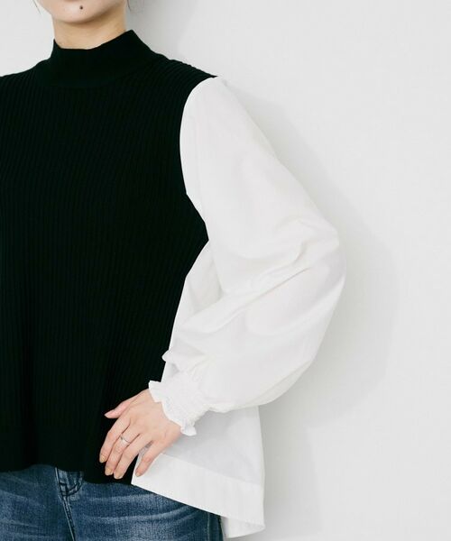 UNTITLED / アンタイトル シャツ・ブラウス | 【TORRAZZO DONNA】ニット×ファブリック ハイブリッドブラウス | 詳細19