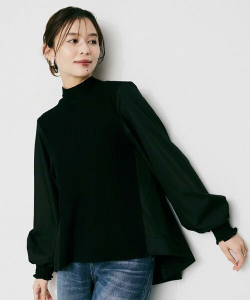 UNTITLED / アンタイトル シャツ・ブラウス | 【TORRAZZO DONNA】ニット×ファブリック ハイブリッドブラウス | 詳細2