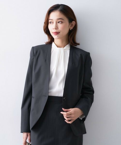 UNTITLED / アンタイトル ノーカラージャケット | 【仕事着/スーツ】プレミアムカラーレスジャケット | 詳細12