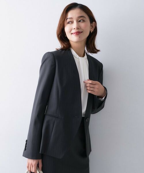 UNTITLED / アンタイトル ノーカラージャケット | 【仕事着/スーツ】プレミアムカラーレスジャケット | 詳細13