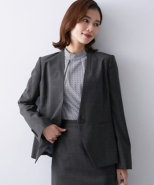 UNTITLED / アンタイトル ノーカラージャケット | 【仕事着/スーツ】プレミアムカラーレスジャケット | 詳細2