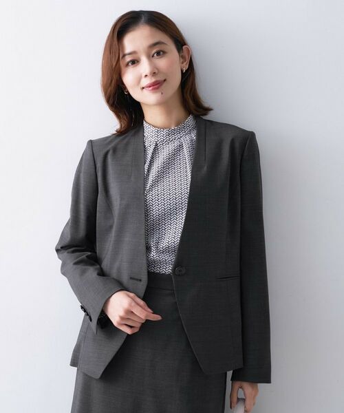 UNTITLED / アンタイトル ノーカラージャケット | 【仕事着/スーツ】プレミアムカラーレスジャケット | 詳細3