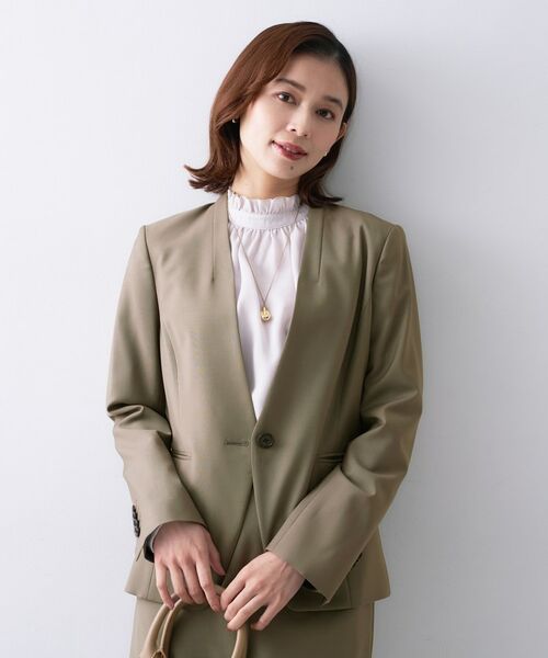 UNTITLED / アンタイトル ノーカラージャケット | 【仕事着/スーツ】プレミアムカラーレスジャケット | 詳細7